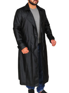 Black Trench Coat For Men - Image 3