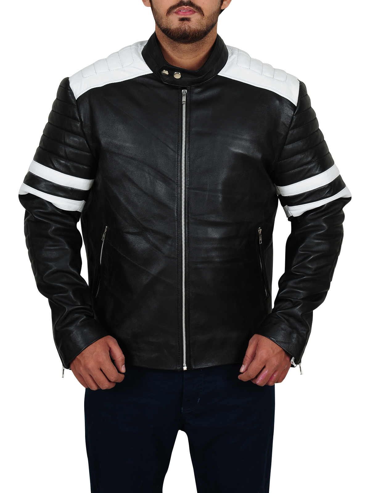 dave-franco-leather-jacket.jpg Simple Black Biker Jacket - Image 1