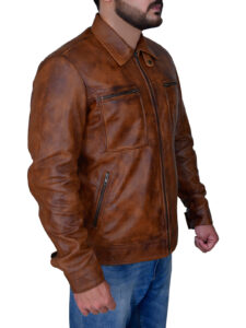 Men's Distressed Brown Jacket - Image 3