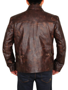 Distressed Brown Men Jacket - Image 2