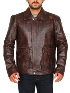 Distressed Brown Men Jacket - Image 5