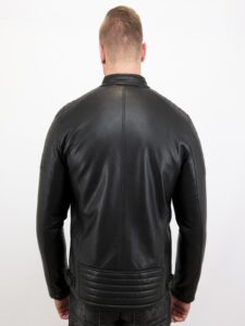 Cafe Racer Biker Leather Jacket - Mauve Tree - Image 5