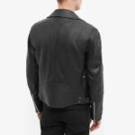 Men Rich Black Leather Jacket - Mauve Tree - Image 2