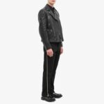 Men Rich Black Leather Jacket - Mauve Tree - Image 4