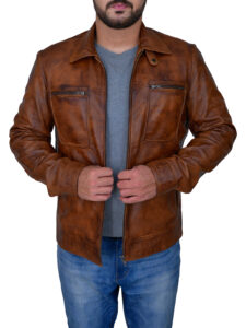 Men's Distressed Brown Jacket