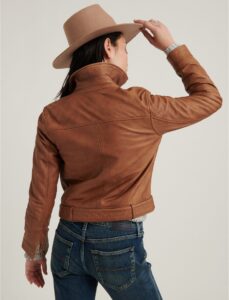 Cowgirl Brown Pure Leather Jacket - Mauve Tree - Image 2
