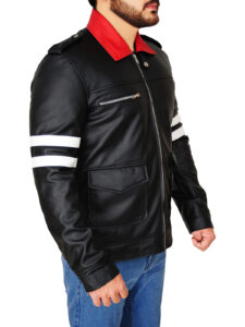 Men Chic Black Leather Jacket - Image 3