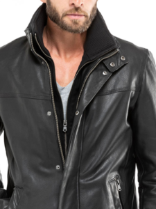 Cow Leather Bomber Jacket For Men - Image 2