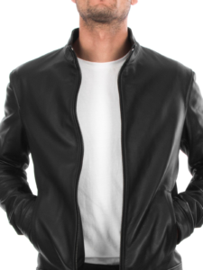 Genuine Style Black Lambskin Leather Jacket For Men - Image 2
