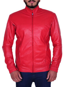 Rose Red Men Leather Jacket - Image 6