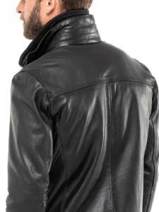 Cow Leather Bomber Jacket For Men - Image 5