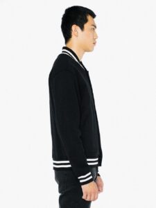 Men Basic Black Varsity Jacket - Image 5