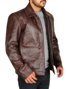 Distressed Brown Men Jacket - Image 3