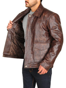 Distressed Brown Men Jacket - Image 4