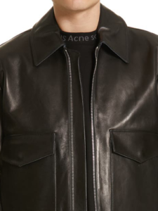 Black Lambskin Leather Jacket For Men - Image 2