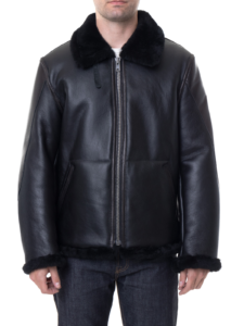 Men's Sheepskin B3 Jacket In Black - In Style Jackets