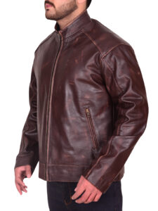 Distressed Brown Slim-fit Jacket - Image 4