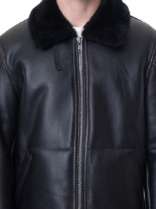Men's Sheepskin B3 Jacket In Black - In Style Jackets - Image 2