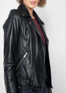 Stylish Women Black Biker Jacket - Image 4