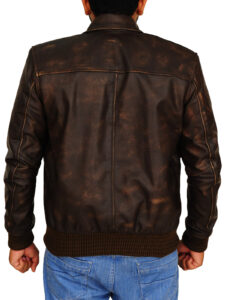 Brown Men Leather Jacket - Image 2