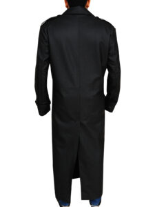 Black Lapel Collar Trench Coat - Image 2
