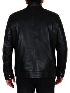 Trendy Slim Black Leather Jacket - Image 2