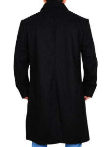 Black Wool Trench Coat - Image 2