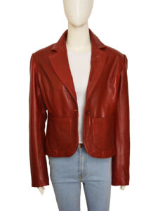 Stylish Maroon Leather Blazer
