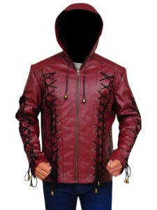 Stylish Maroon Leather Jacket - Image 6