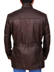 Classic Brown Leather Coat - Image 2
