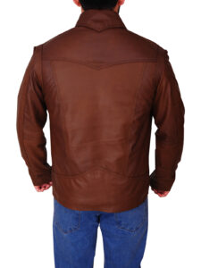 Dapper Brown Leather Jacket - Image 2