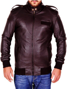 Dark Brown Trendy Leather Jacket - Image 5