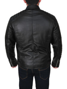 Dapper Black Skull Leather Jacket - Image 2