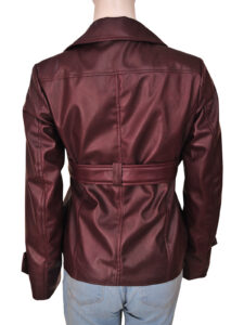 Stylish Women Belted Leather Jacket - Image 2