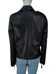 Women Black Moto Jacket - Image 2