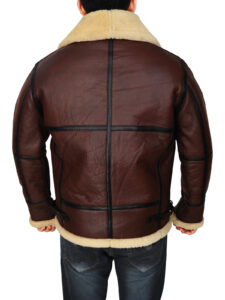 Men Shearling B3 Bomber Jacket - Mauve Tree - Image 3