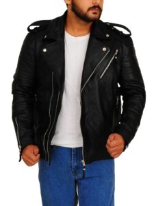 Men Moto Leather Jacket - Image 3