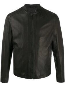 Men Wood Brown Leather Jacket - Image 5