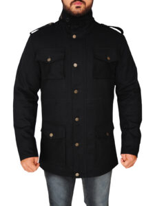 Men Black Barbour Jacket - Image 5