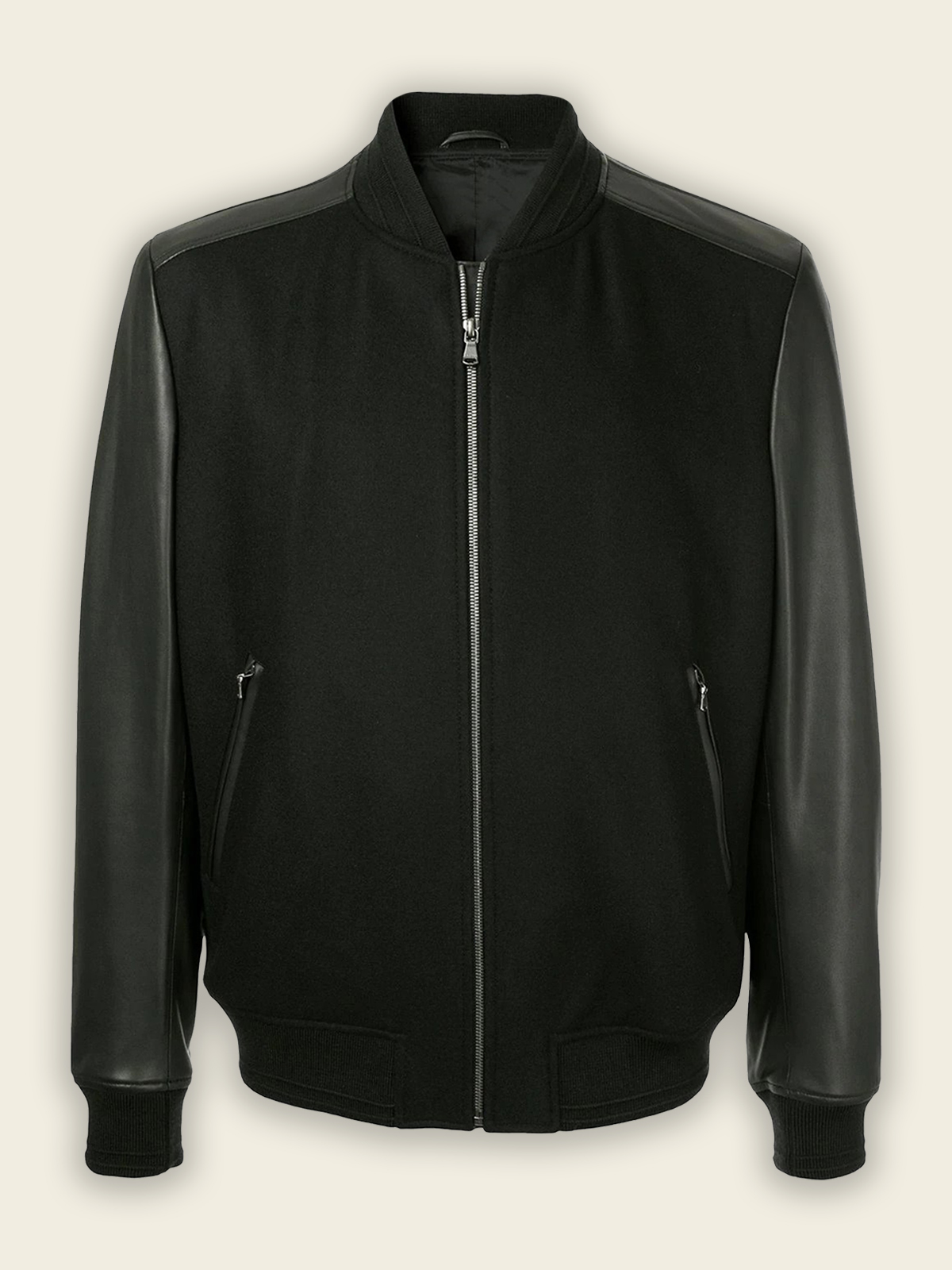 men-black-bomber-jacket-5-1-1-1-1.jpg Men Black College Bomber Jacket - Mauve Tree - Image 1