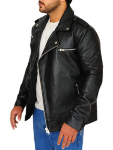 Black Brando Jacket With Epaulets - Image 4