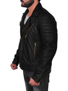 Men Classic Black Brando Jacket - Image 4