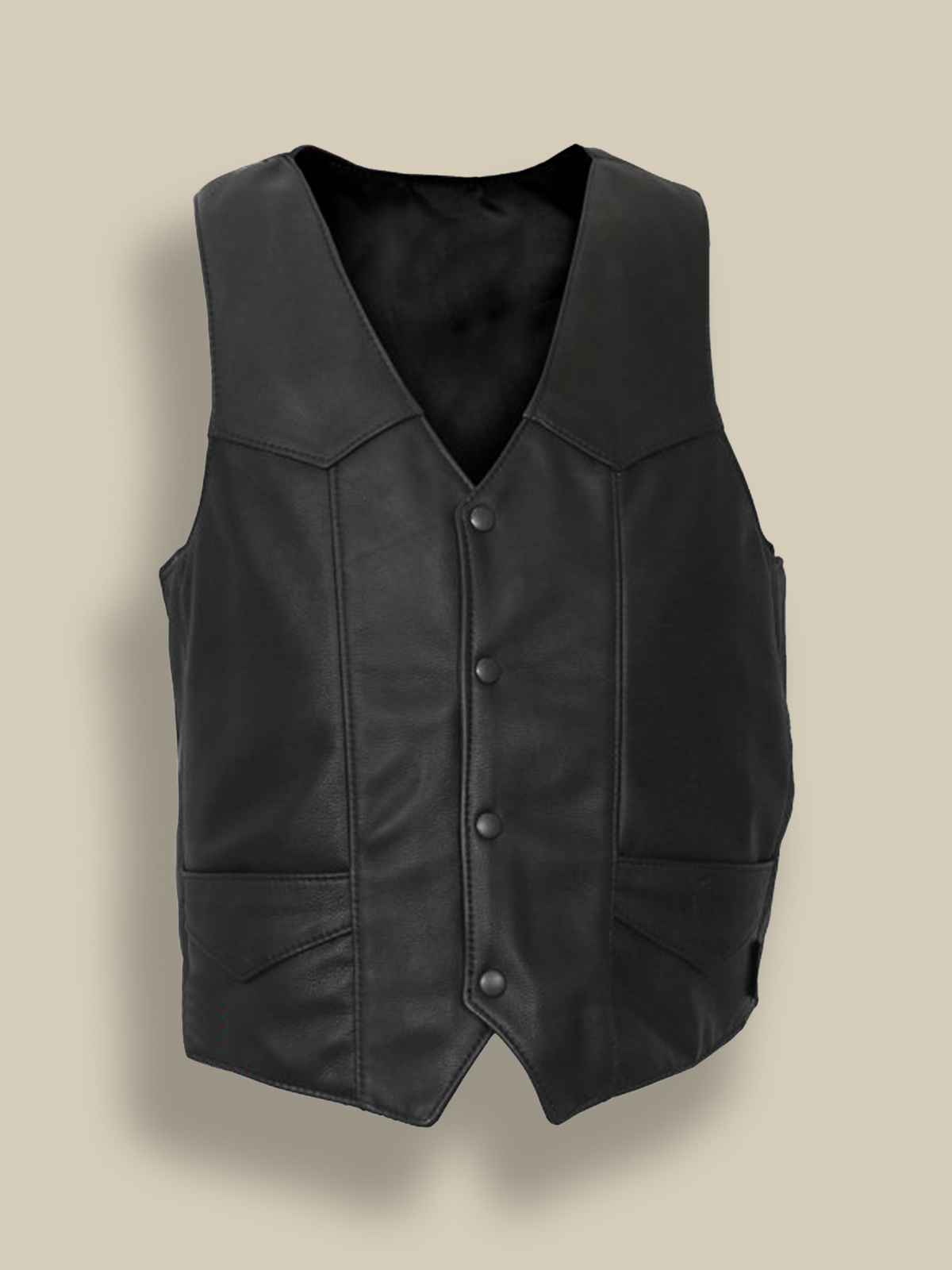 men-black-button-vest.jpg Men Premium Leather Vest - Image 1