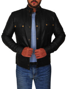 Men's Black Racer Leather Jacket