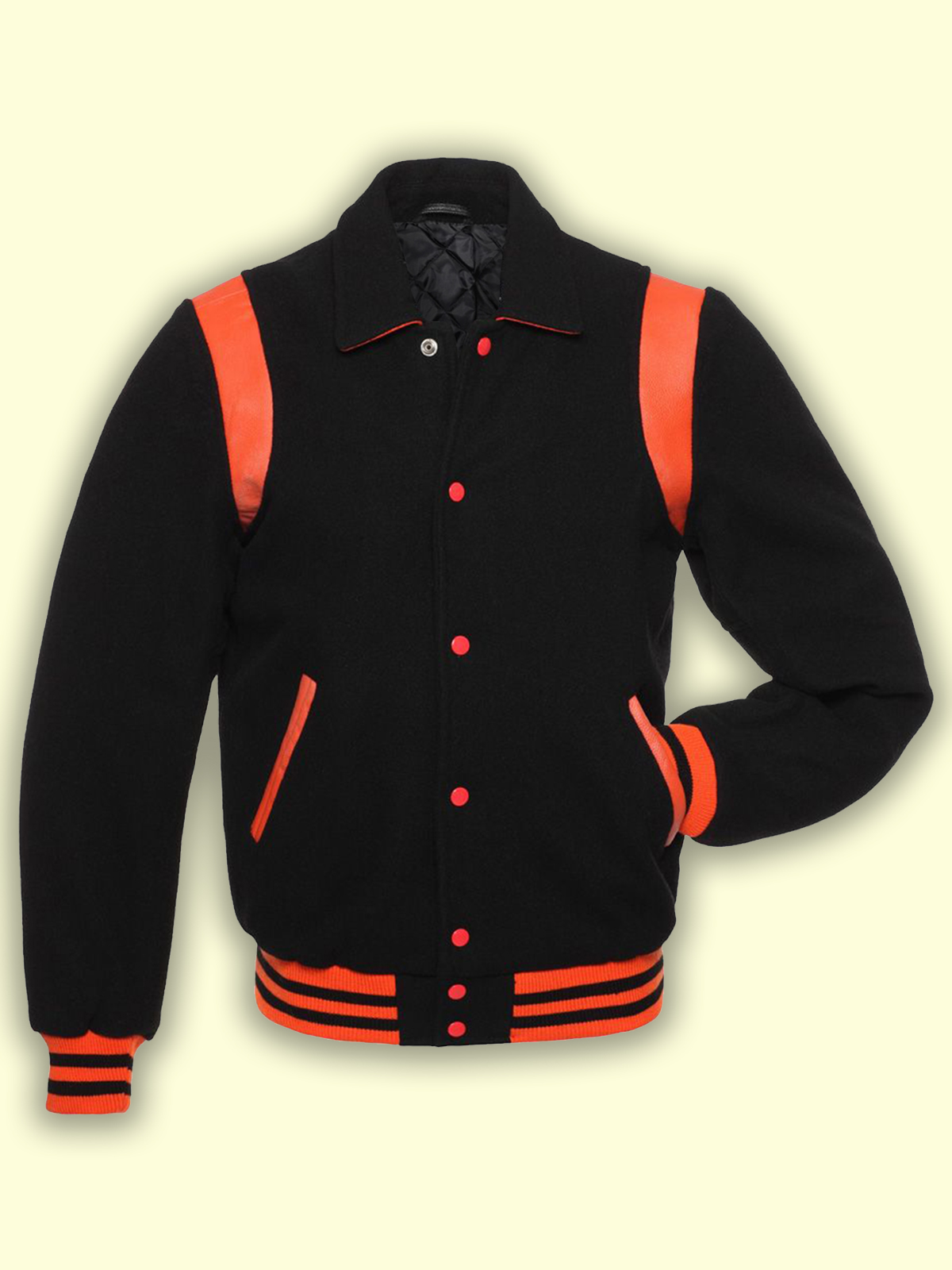 men-black-college-varsity-jacket.jpg Black With Orange Varsity Jacket - Image 1