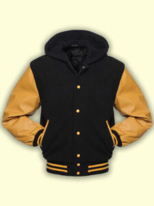 Black Gold Hoodie Varsity Jacket - Image 3