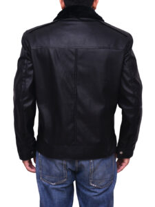 Black Jacket With Black Fur Collar - Image 2