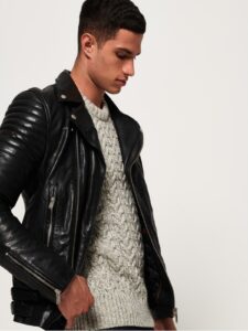 Men Wrinkled Leather Jacket - Image 4