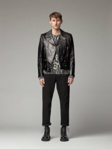 Men Glossy Wrinkled Jacket - Image 2
