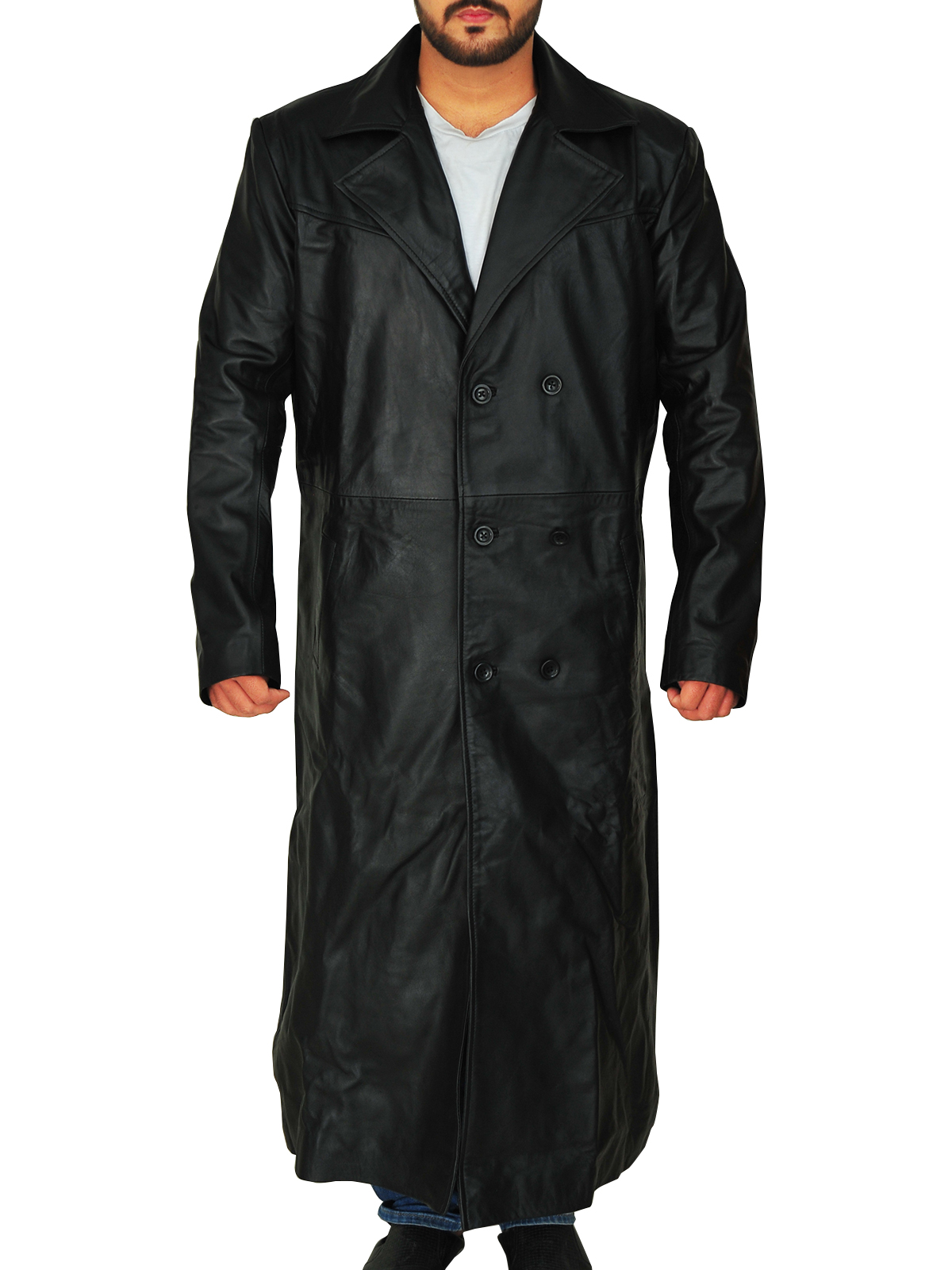 men-black-leather-trench-coat.jpg Men Black Leather Trench Coat - Image 1